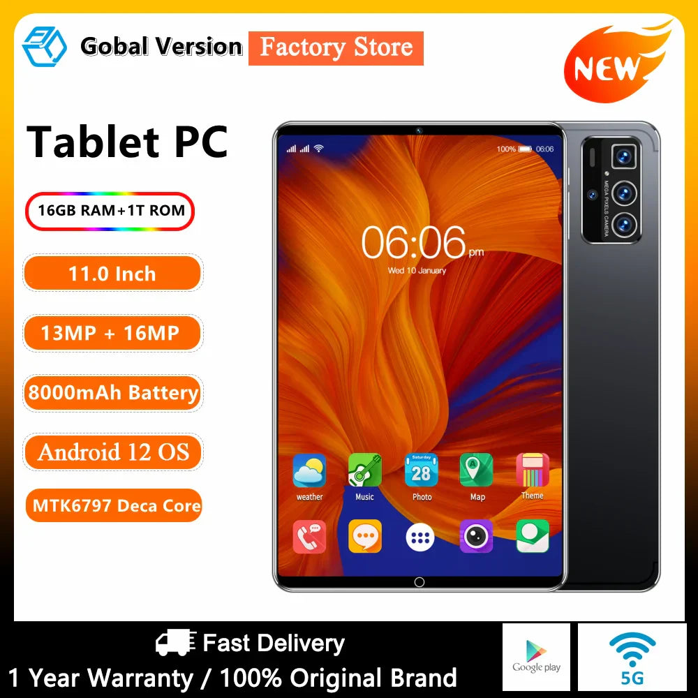 2023 NEW Original 11 Inch Tablet Android12 16GB