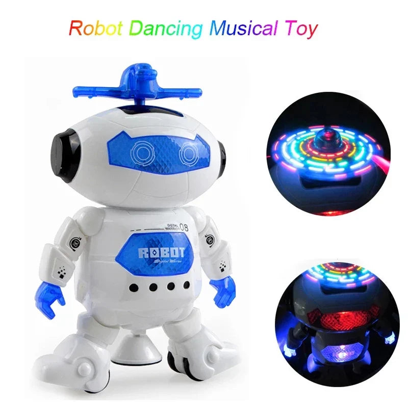 Kids Music Robot Toys Rotating Dance With LED
