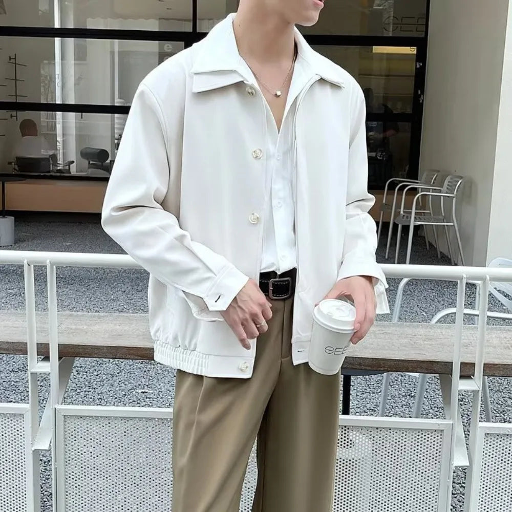 Spring and Autumn new men's casual lapel jacket