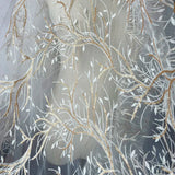 White lace Gold Beaded Embroidery Apparel Fabrics &