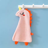 Coral Fleece Hangable Thicken Towel Cartoon Dinosaur Towel