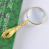 5X Carved Magnifier Handheld Magnifier Reading Magnifying Glass