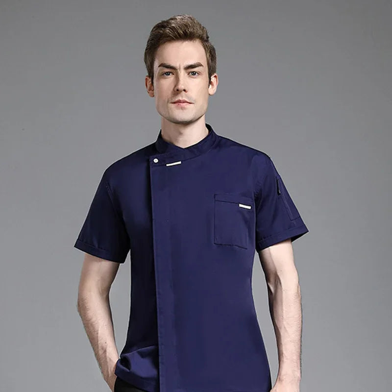 Unisex Chef Jacket ShortLong Sleeve Men Women Crossover