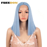 FREEDOM Synthetic Lace Wig Short Bob Straight Middle
