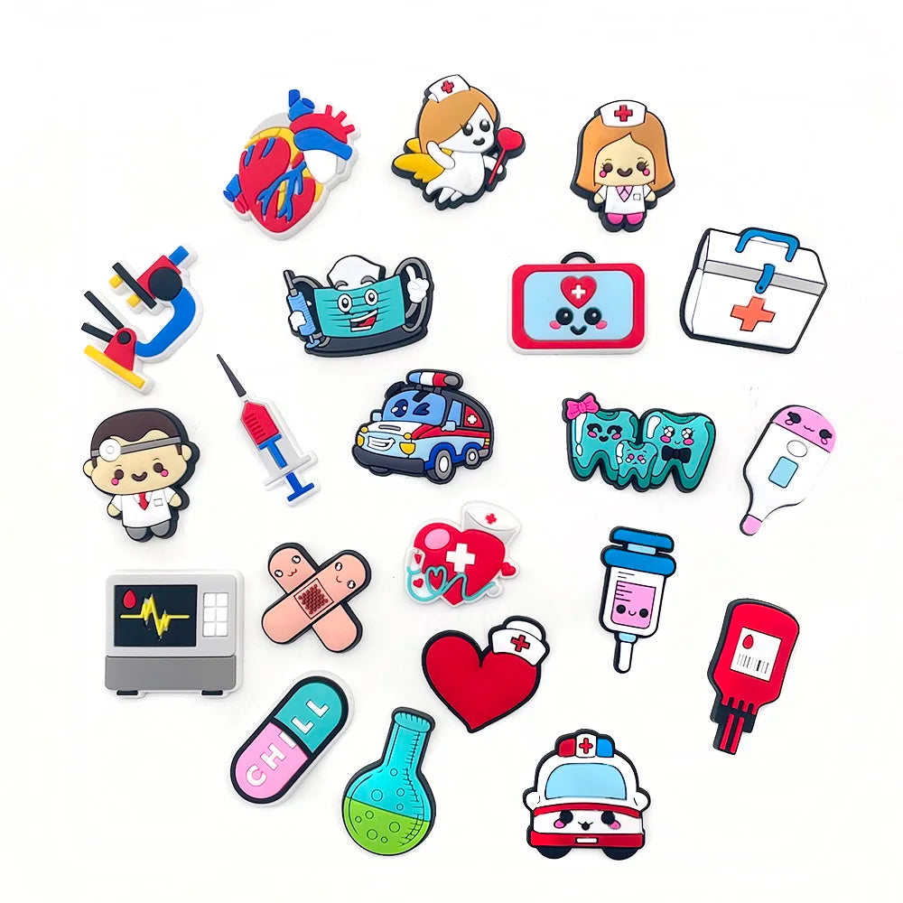 30pcs Doctor Nurse Shoe Charms Accessories for shoe