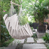 Tassels Hammock Garden Patio White Cotton Swing Chair