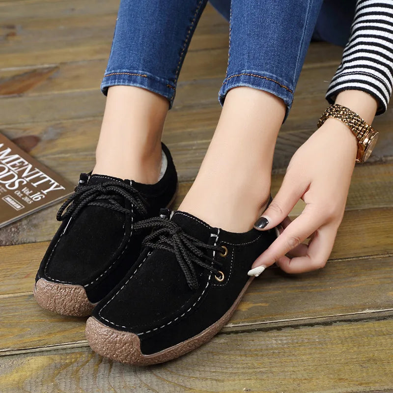 New Arrival Women Casual Shoes 2023 Suede Leather