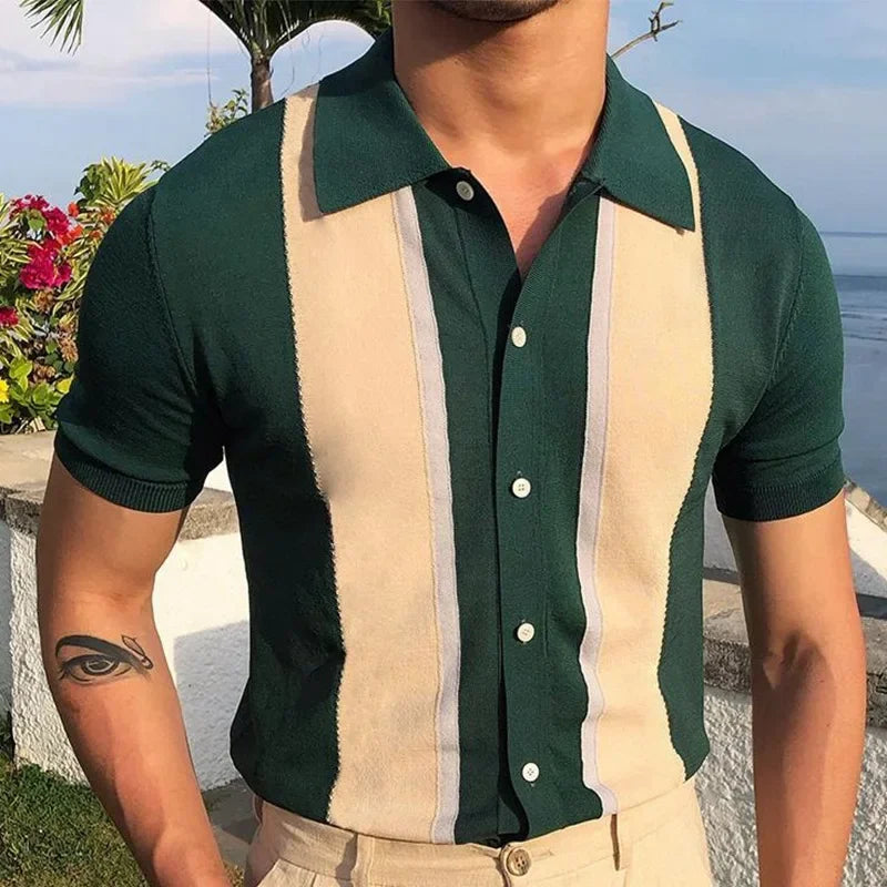 Men's Summer Short Sleeve Polo Shirts Knitted Business