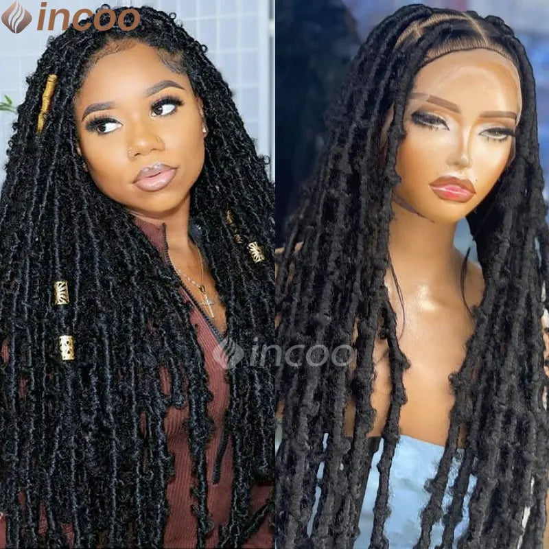 Synthetic Full Lace Cornrow Box Braids Wig 40