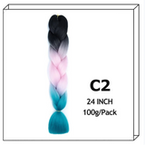 24Inch Synthetic Long Jumbo Ombre Braiding Hair For