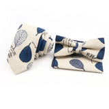 Men Linen Plant Ainmal Ties Set Pocket Handkerchief