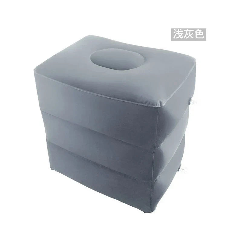 3 Layers Inflatable Travel Foot Rest Pillow Airplane