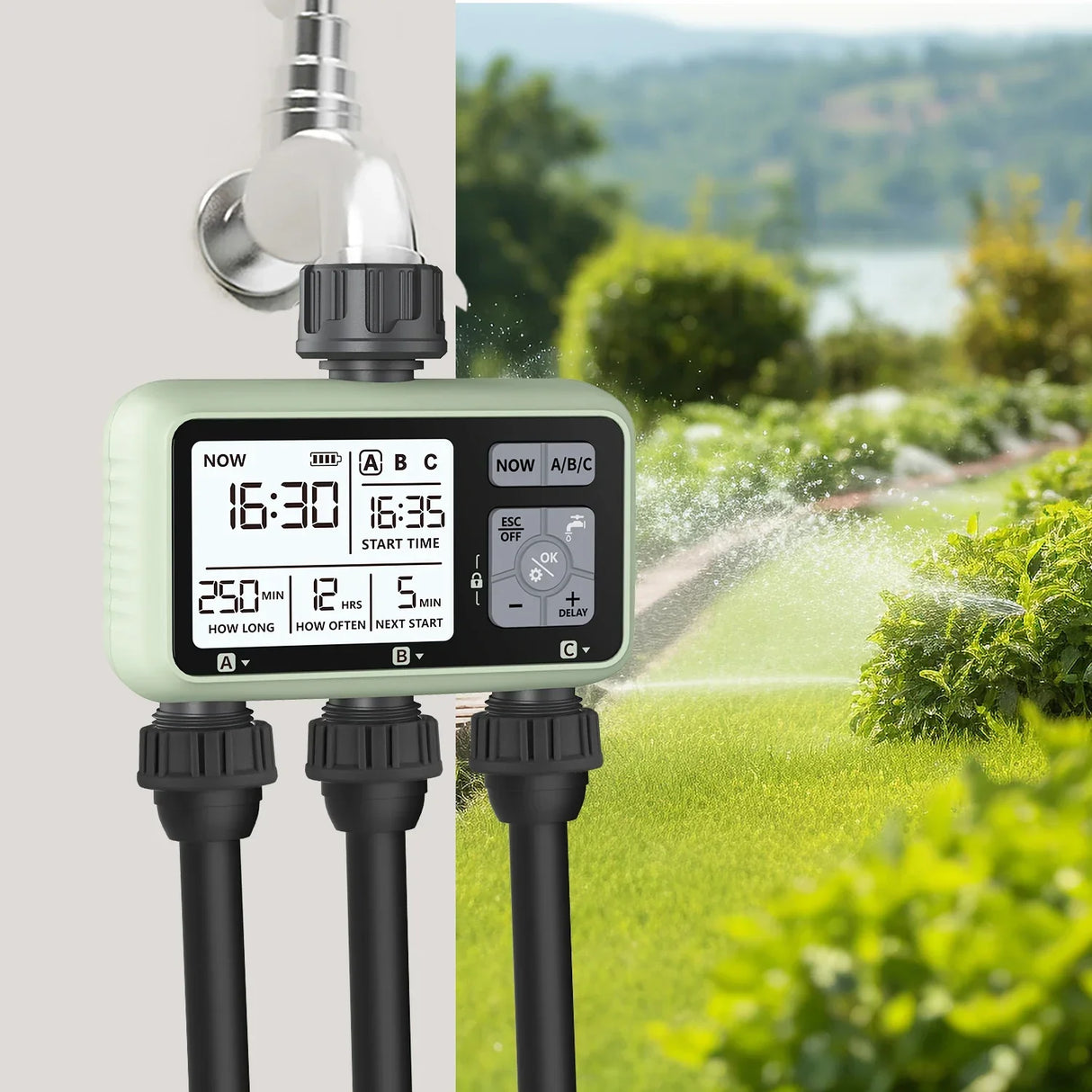 Eshico Newest 2024 3-Outlet Water Timer Independent Control