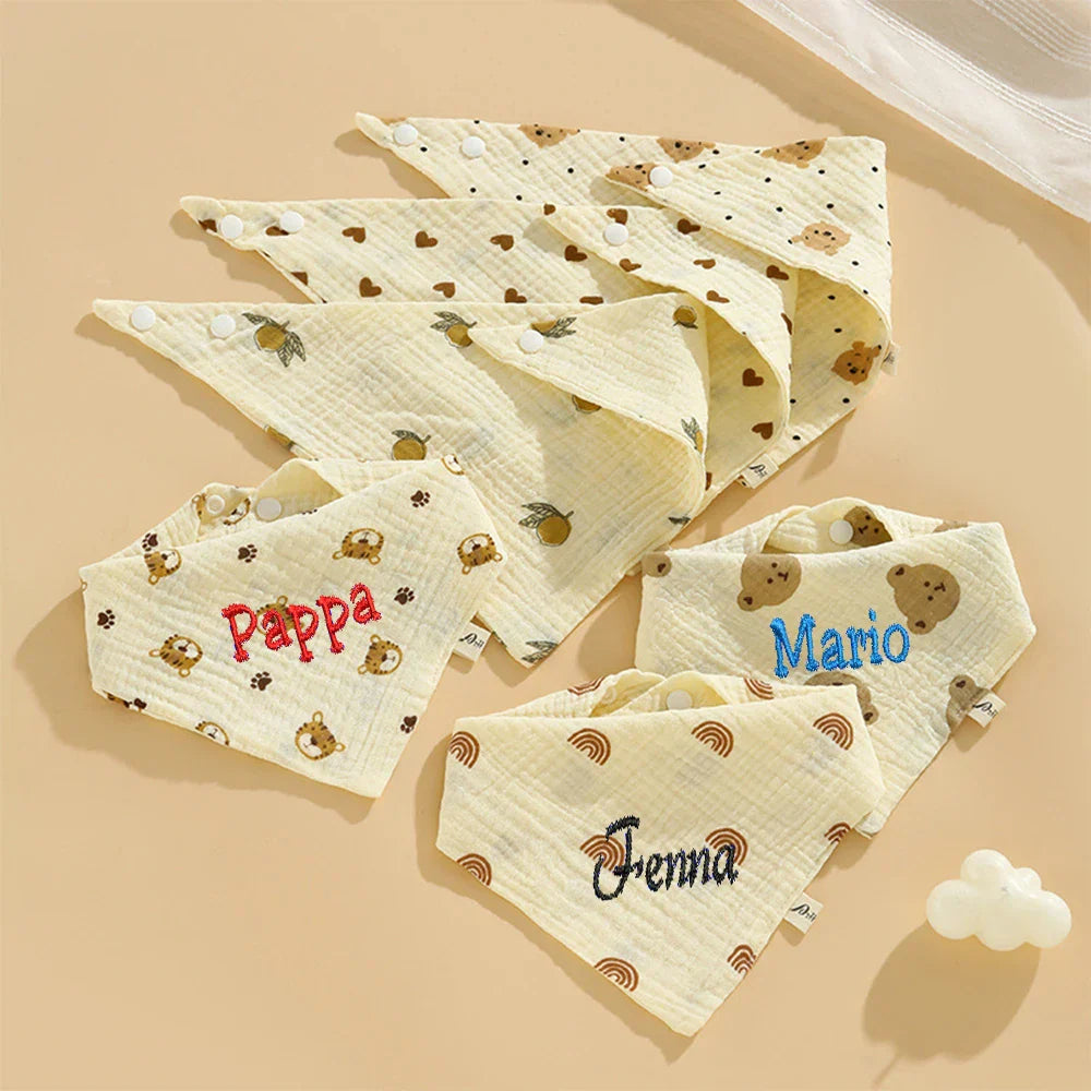 Personalized Ins Cotton Triangle Scarf Baby Gauze Bib