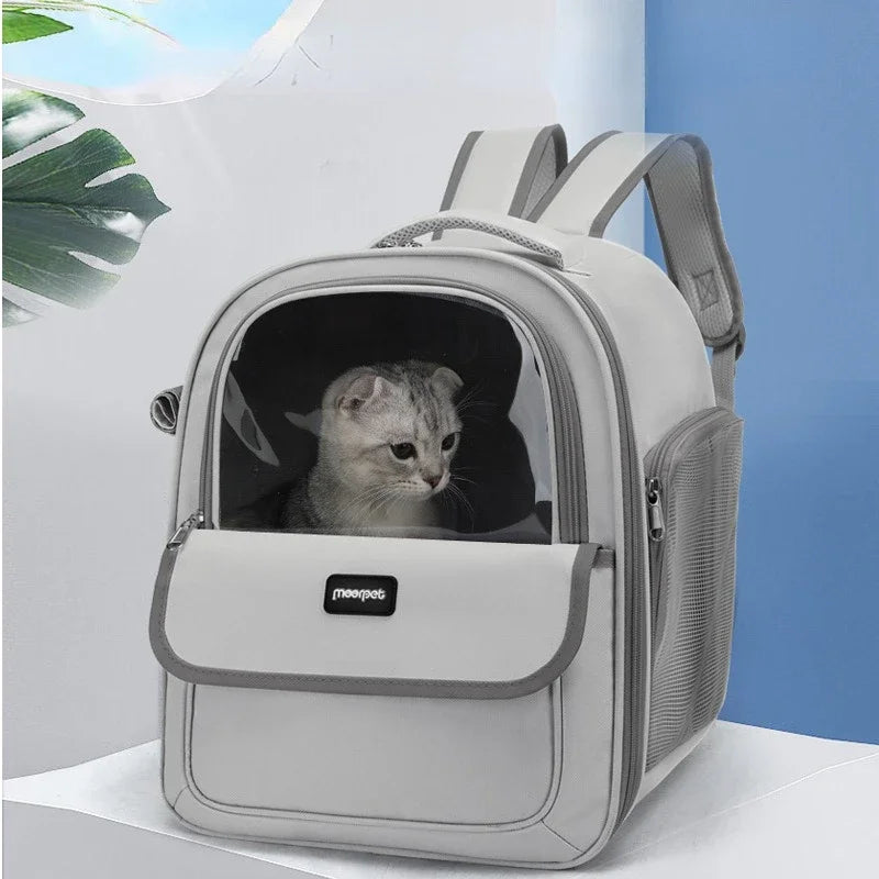 Cat Carrier Bag PU Portable Travel Outdoor Backpack