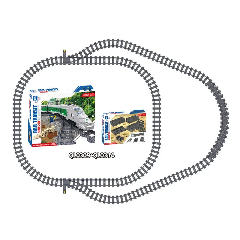 QL0314 Block Train Track Rail Bricks Soft Track