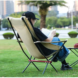 HooRu Portable Camping Moon Chair Lightweight Aluminum Folding