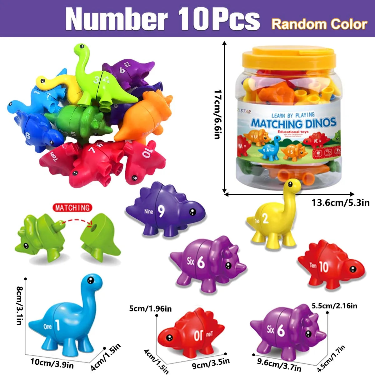 Matching Letters Fine Motor Toy ABC Dinosaur Alphabet