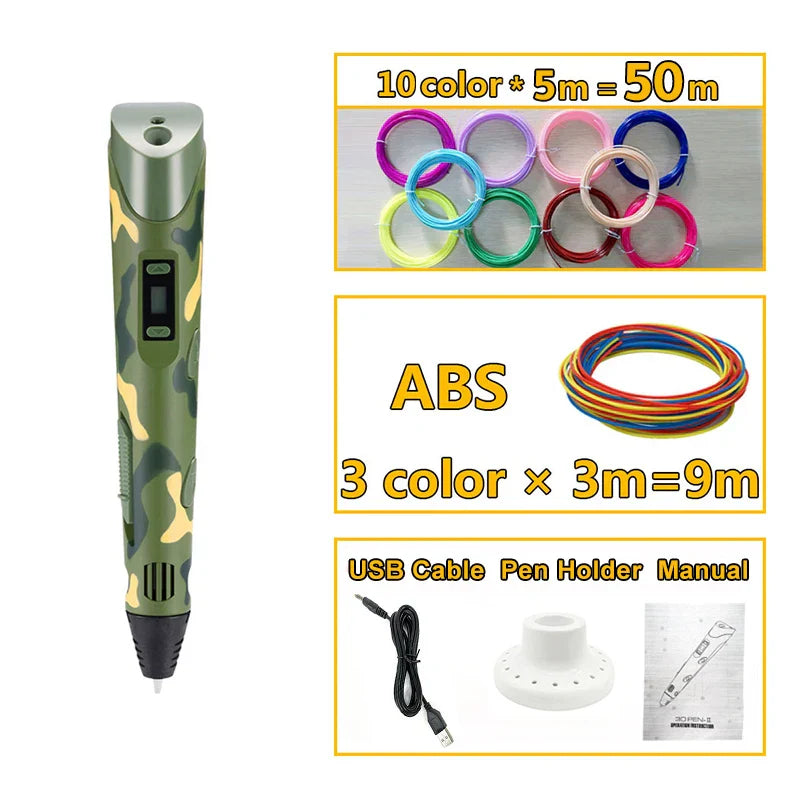 Creative 3D Camouflage Printing Pen for Kids -