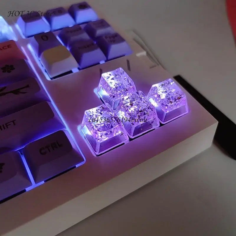 Backlit Keycaps Durable Resin Pink Foil Keycap OEM