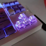 Backlit Keycaps Durable Resin Pink Foil Keycap OEM