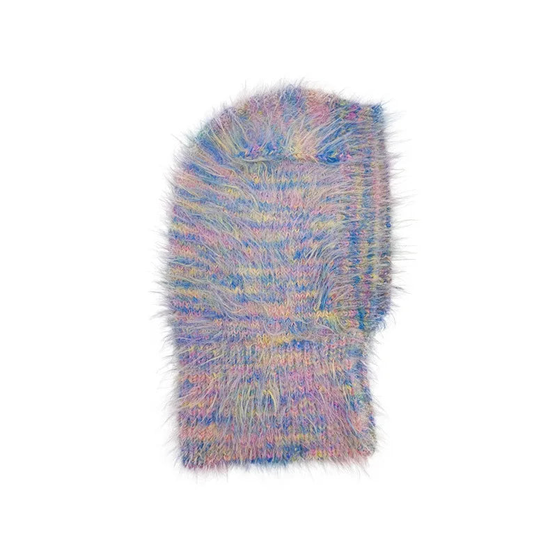 Winter Imitation Mink Fur Balaclava Hat Unisex Knitted