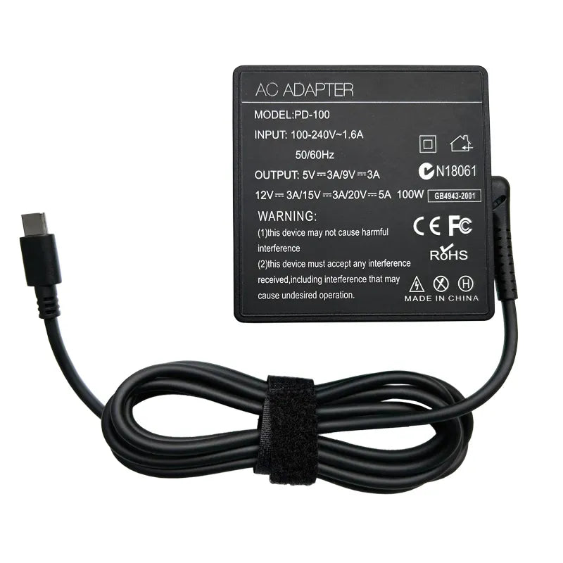 20V 5A 100W Universal USB Type C Laptop