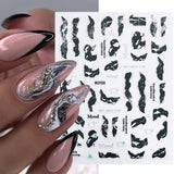 Purple Marble Nails Stickers Smoke Design Manicure Decals