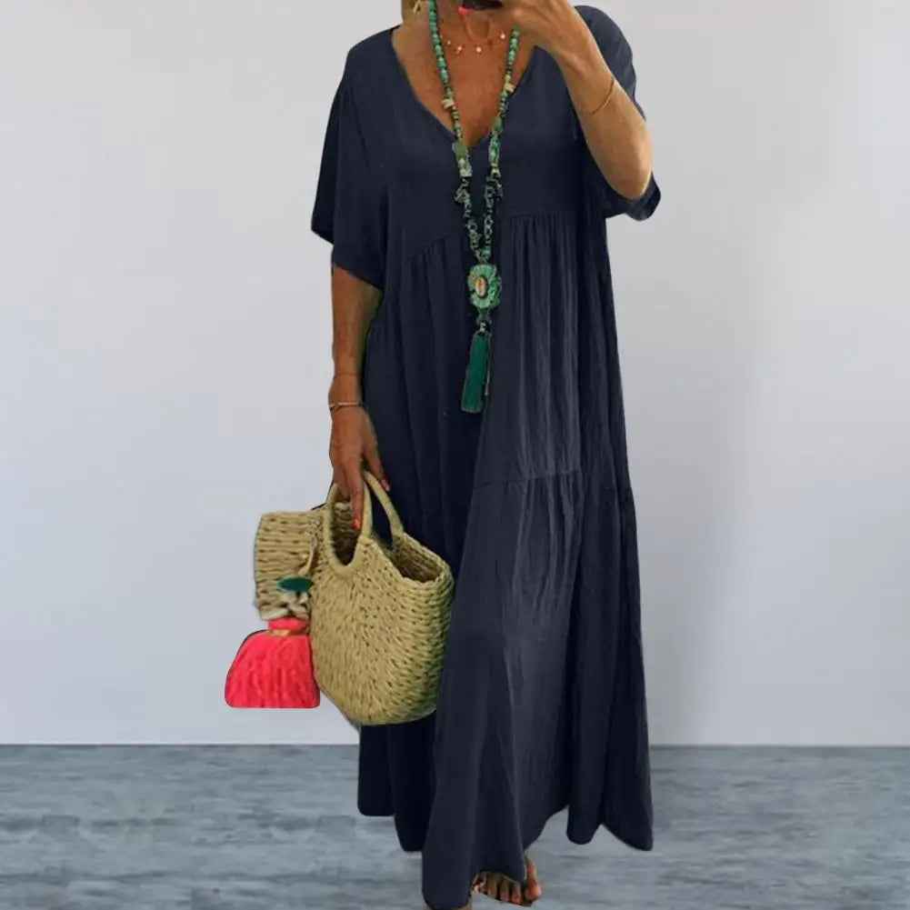 Soft Chic Big Hem Beach Maxi Dress Plus