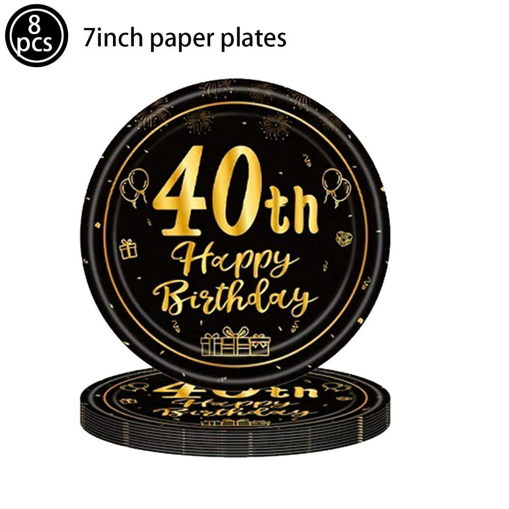 Men Women Birthday Disposable Tableware Party Decor 30