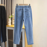 Plus Size Boyfriend Black Drainpipe Jeans For Women