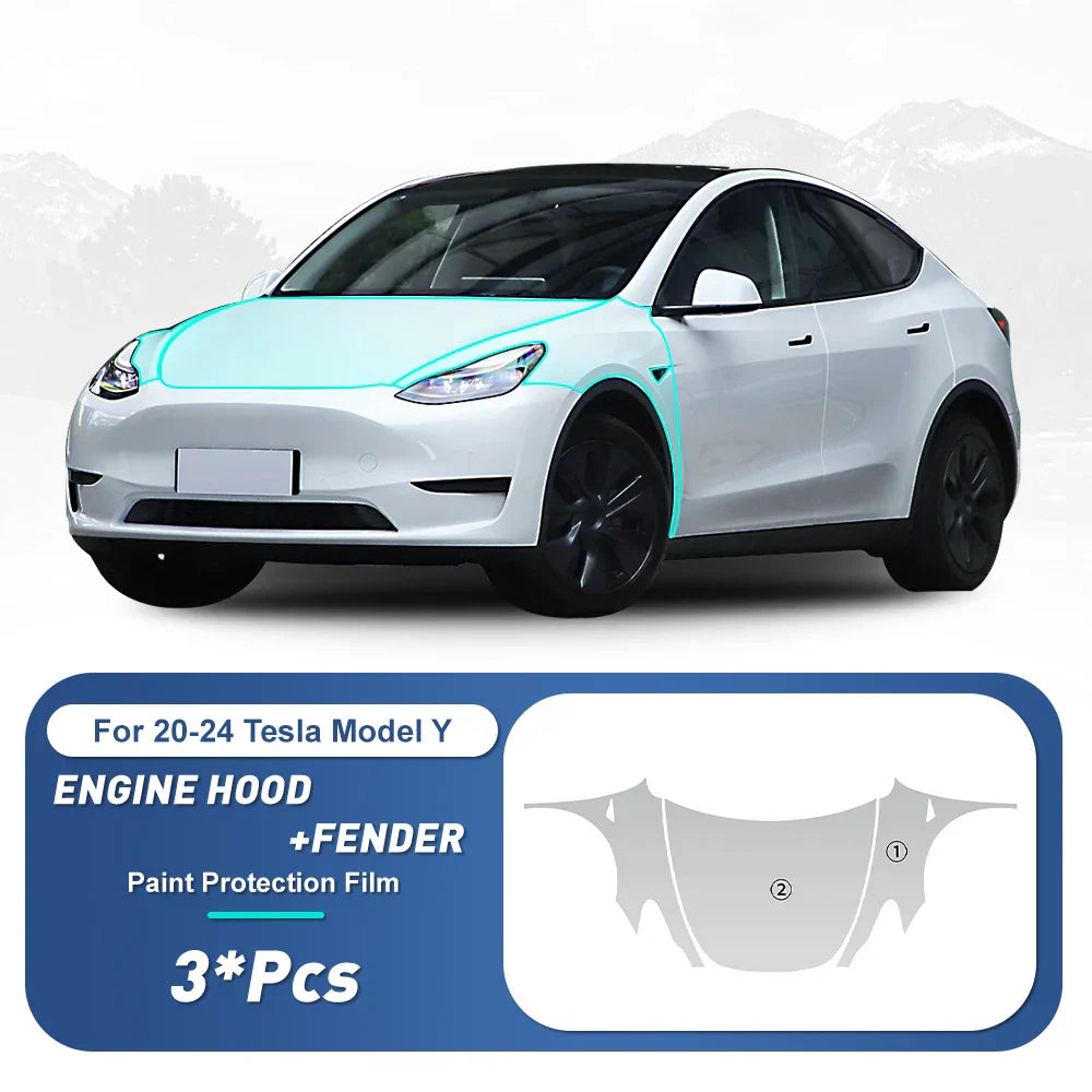 TOPEISHUNG For Tesla Model Y 3 Car Sticker 2020-2024 Paint Protection Film Clear Bra PPF Anti Scratch PreCut Car Body Film Cover