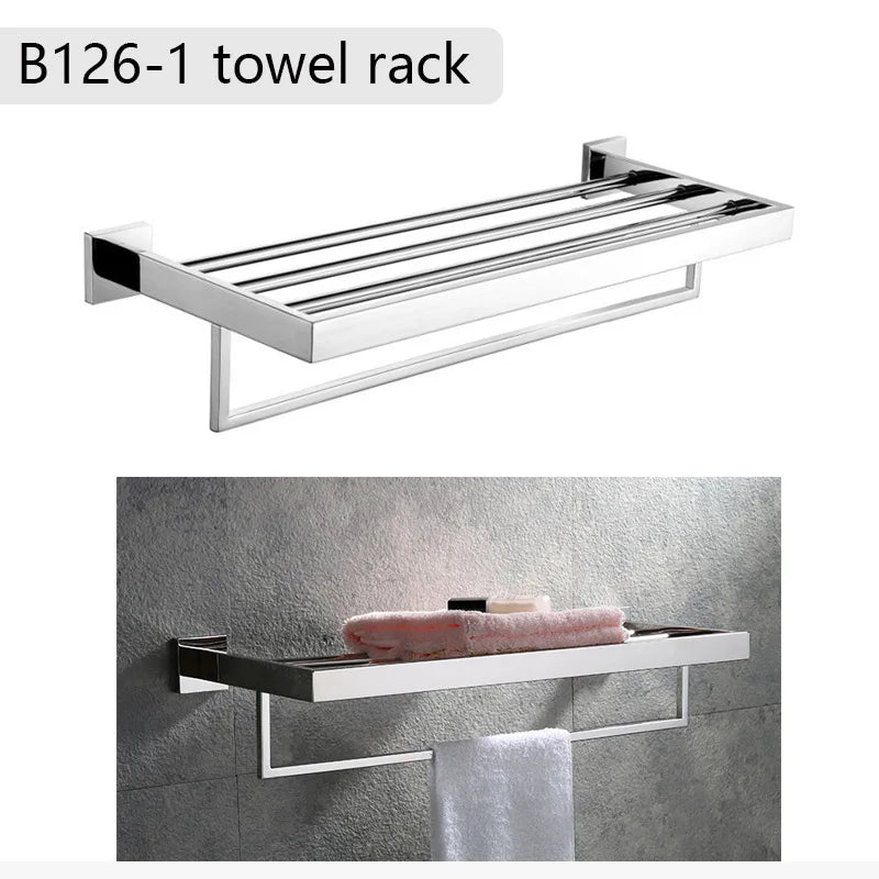 Mirror Chrome Polished Bathroom Hardware Stainless Steel Towel