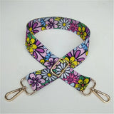 Fashion Bag Strap Adjustable Nylon Flowers Embroidered Colored