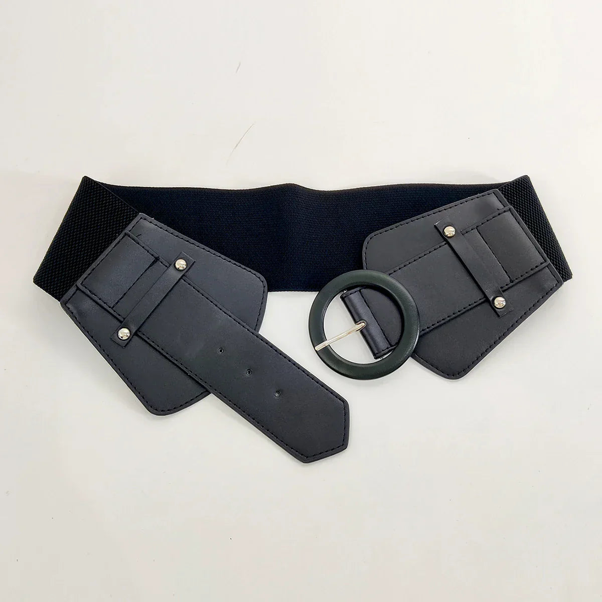 Black Wide Stretch Cummerbunds Female Waist Elastic Corset