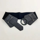 Black Wide Stretch Cummerbunds Female Waist Elastic Corset