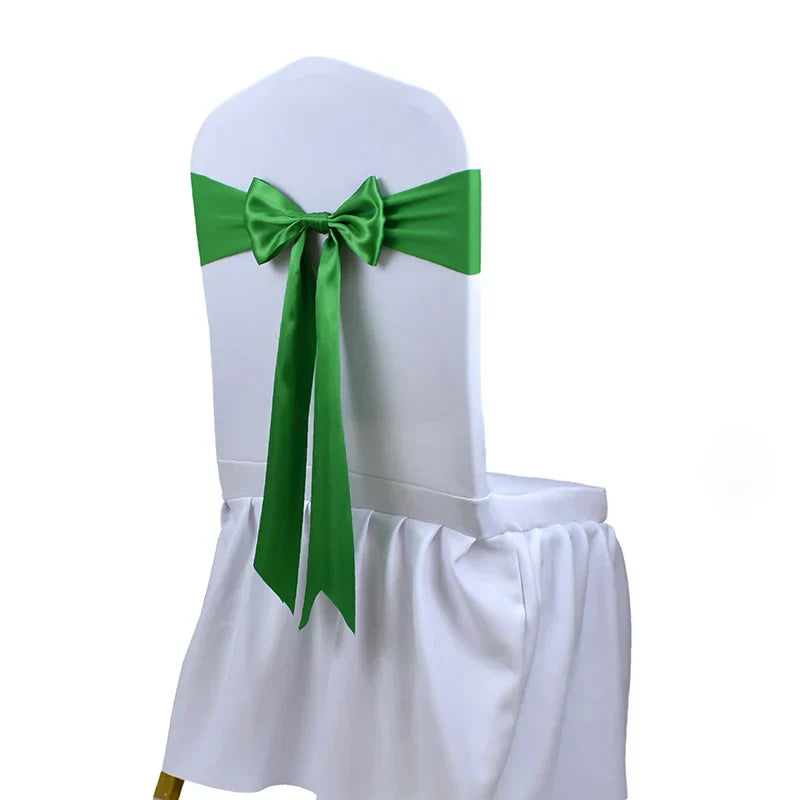 10pcs/50pcs Satin Spandex Chair Bow Band Ribbon Chair
