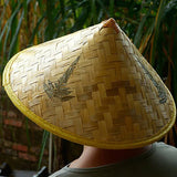 1PC Chinese Retro Bamboo Rattan Fisherman Hat Handmade