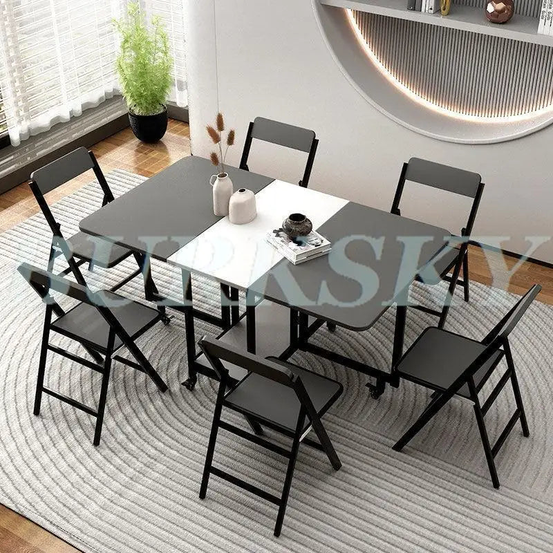 Table Folding Dining table Movable Table Set Dining