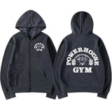 Powerhouse Gym Logo Zip Up Hoodie Harajuku Men's