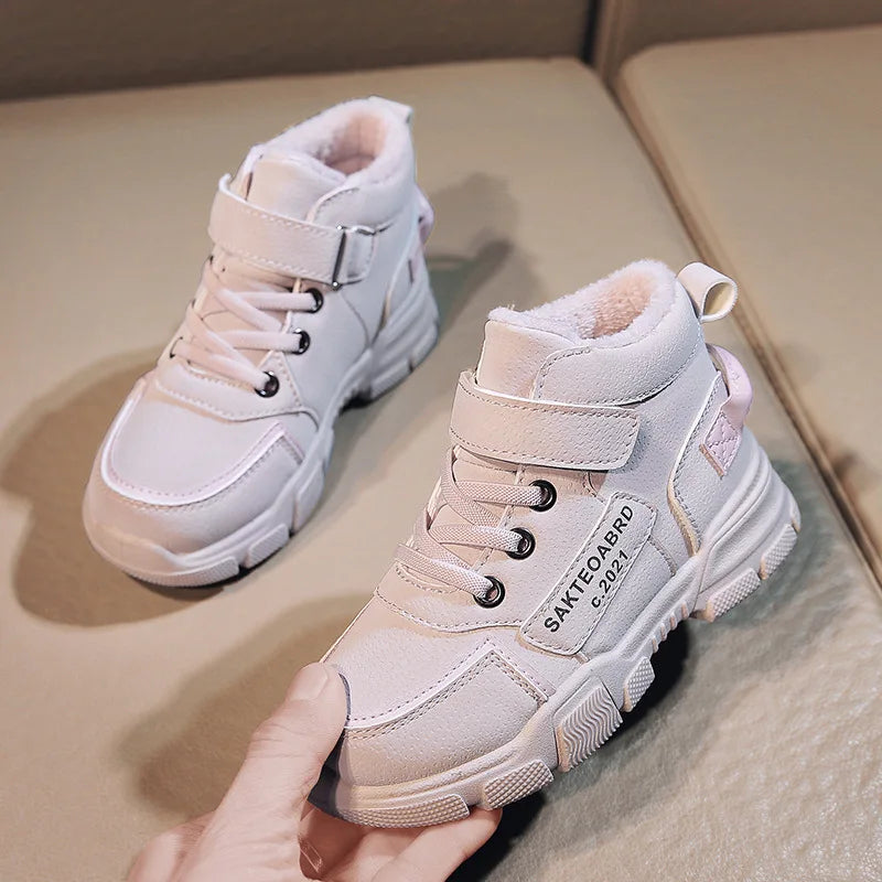 Winter Children's Boots Boys Plus Cashmere Thicken Warm