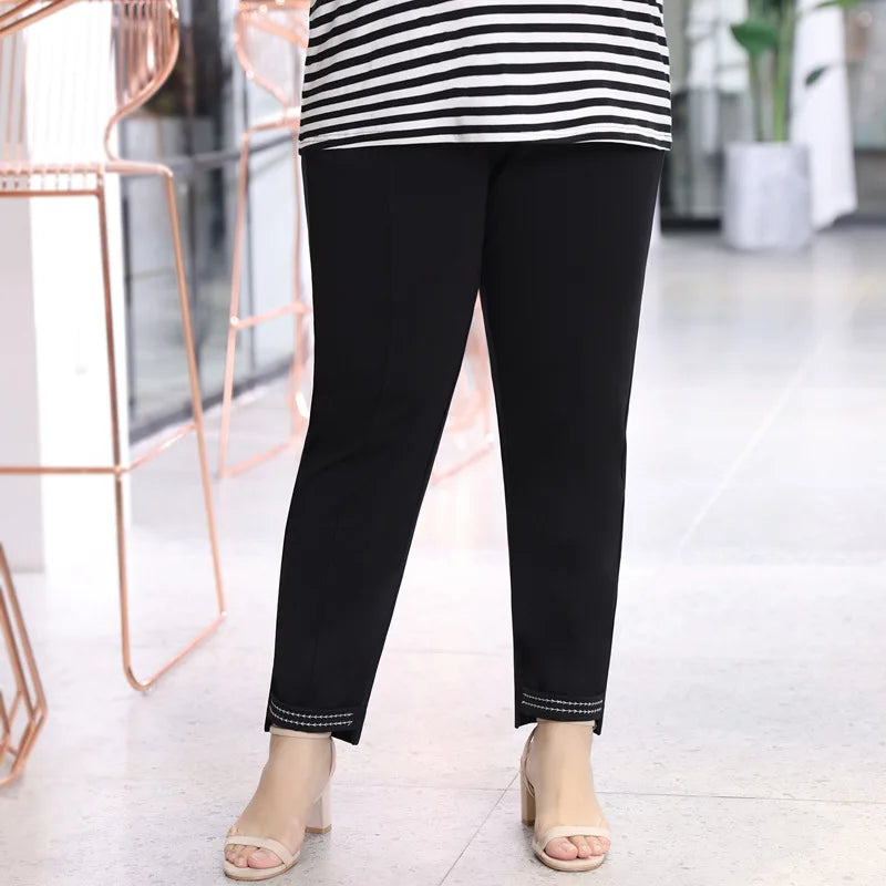 Plus size capris for women black white leggings