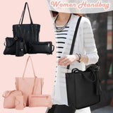 4pcs/set Women Handbag Messenger PU Leather Shoulder Bag