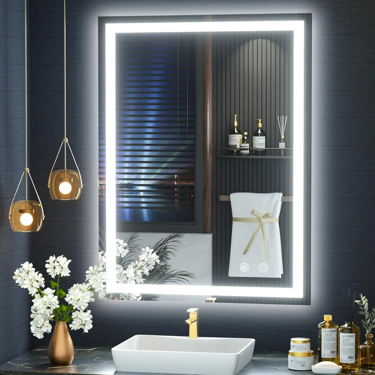 20x26 Dimmable LED Bathroom Mirror with Anti-Fog