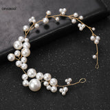 Bridal Sweet Headband Headpieces Banquet Pearls Headdress Simple