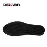 DEKABR Italian Mens Shoes Casual Luxury Brand Summer Men Loafers Split Leather Moccasins Comfy Breathable Slip On Boat Shoes