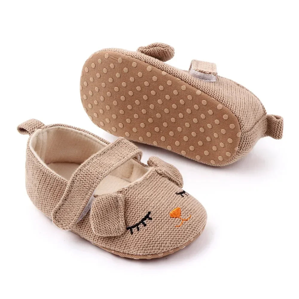 Baby Cute Smile Princess Shoes Solid Colour Knitted