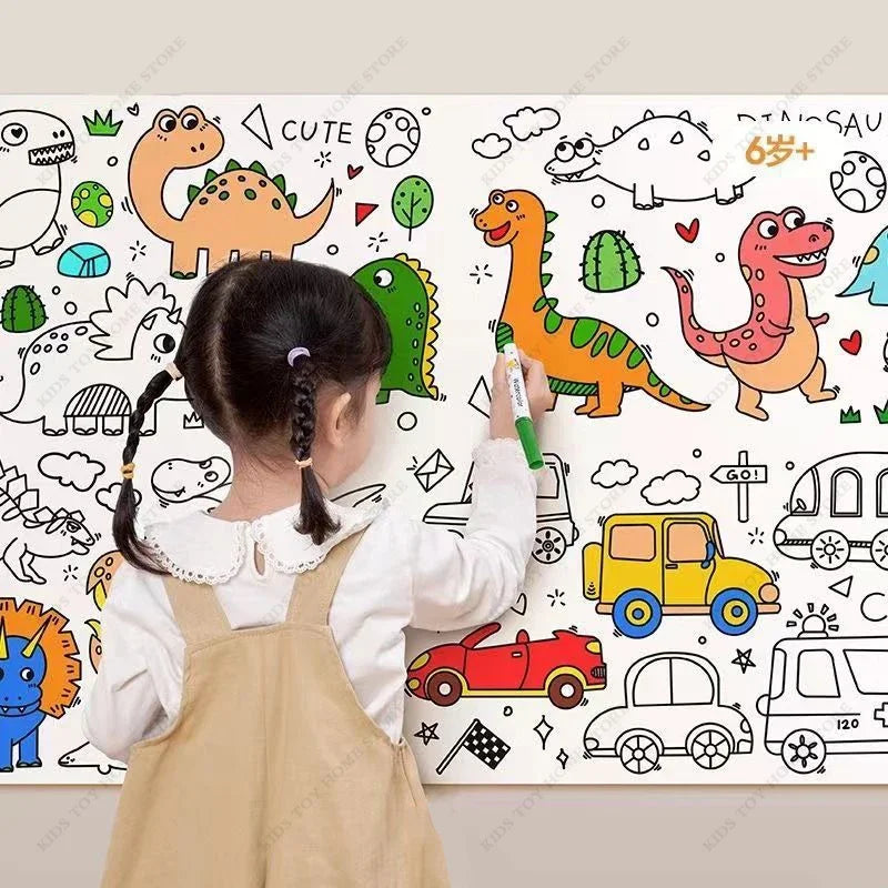 Kids Drawing Roll DIY Sticky Color Filling Paper