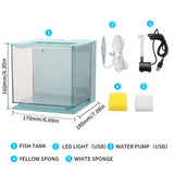 Small Fish Tank With Built-in USB Water Pump