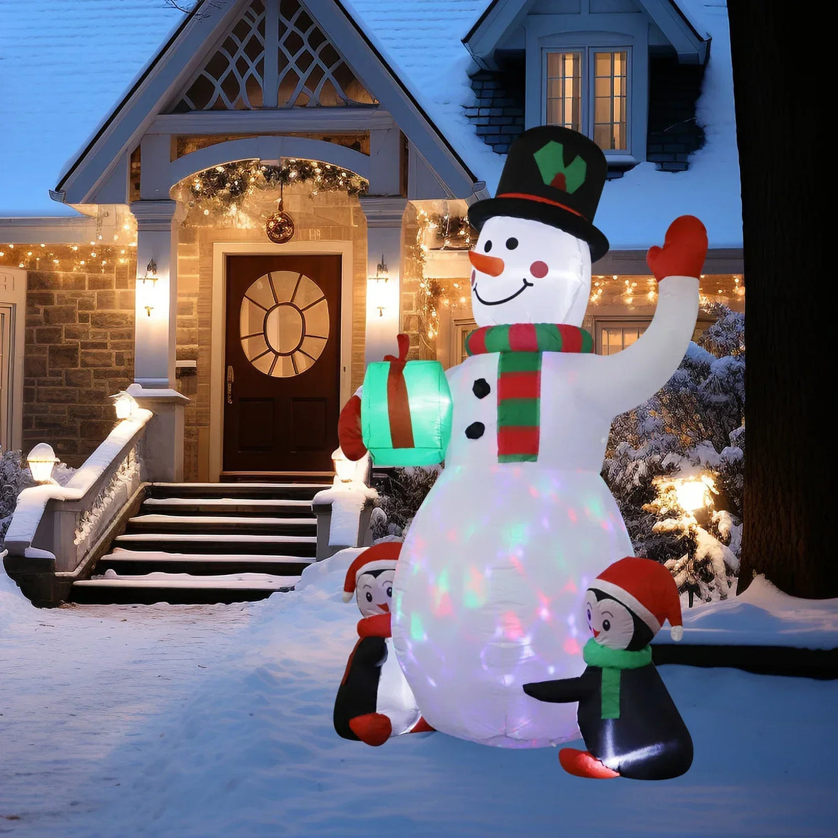 Christmas Inflatable Decoration Toy Snowman Built-in LED Lights